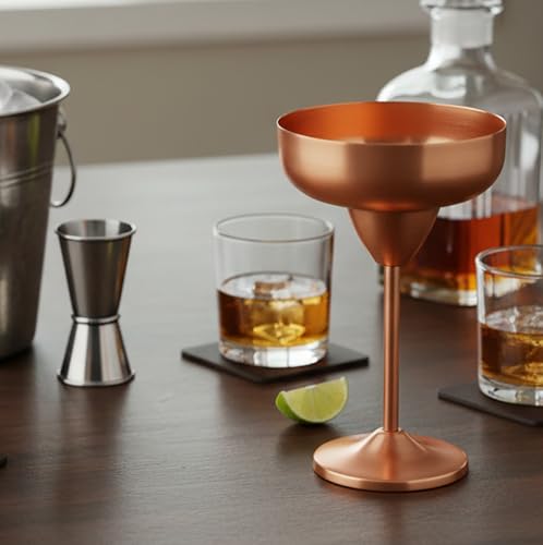 ESPLANADE Copper Cocktail Glasses, Metal Wine Goblets, Champagne Flutes, Royal Medieval Chalices Vintage Coupes, Diwali Gift, Wedding Anniversary Gift (Coupe) by eSplanade - Used condition - Image 2
