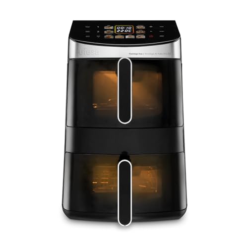 Ufesa Friggitrice ad Aria Flamingo Duo, Doppia Vasca, Capacità 11,5L, 8 Programmi Preimpostati...