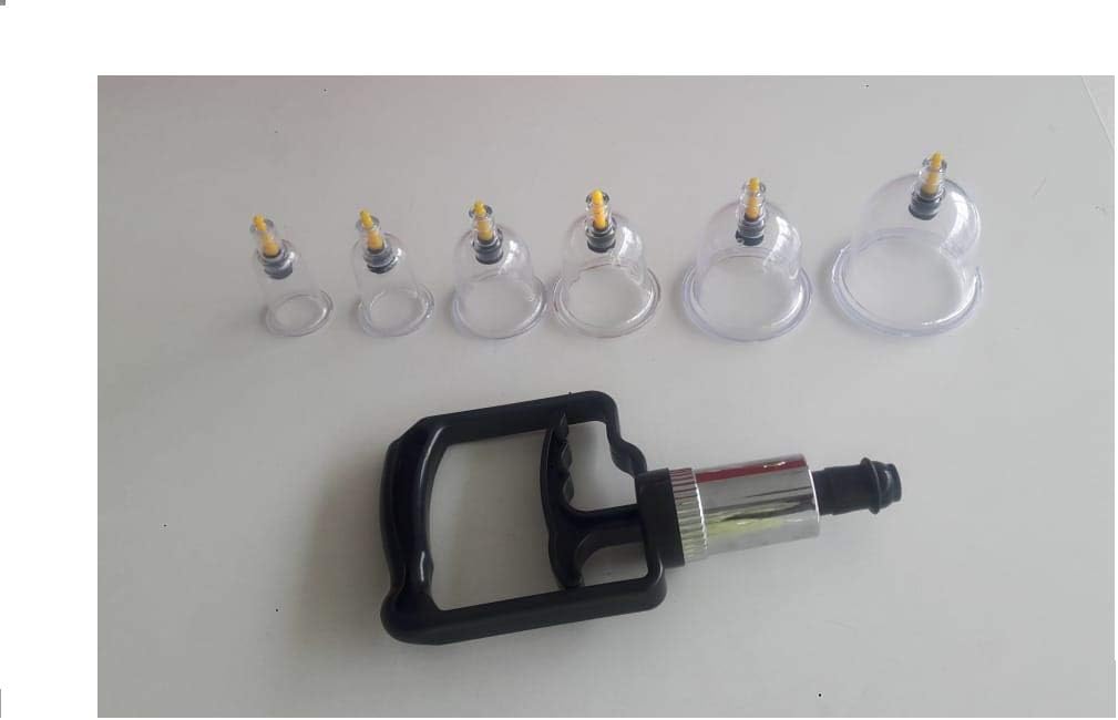 Hijama 6 Cups and Pump Massage Set, Black