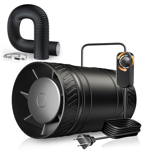 4 Inch Inline Duct Fan with Speed Controller + 4''