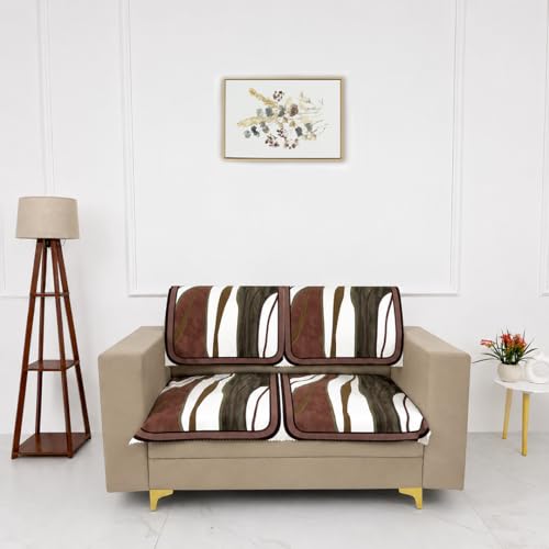 Image of Homerz Premium 'Luxe Series' Holland Velvet Sofa Cover | Smooth Finish | Anti-Skid Fleece Backing | Soft Touch Couch Protector for Living Room (Ocean Crest, 2 Seater, Seat Cover with Backrest)
