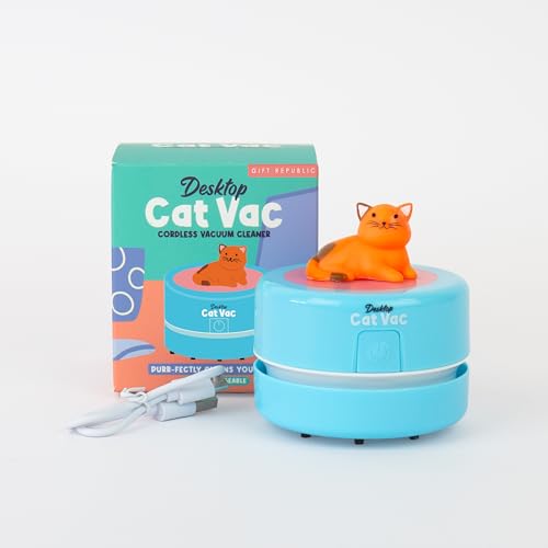 Gift Republic Rechargable Cleaner Cat Vac Desktop Vacuum, Blue