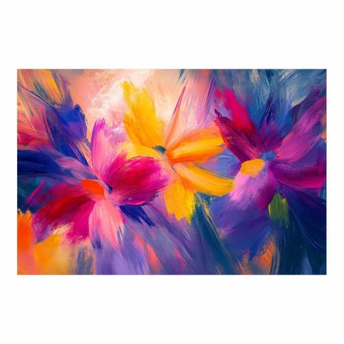 Affiche sur toile decoration abstraite AMXBZC motif graffiti violet 60x90cm pour bureau