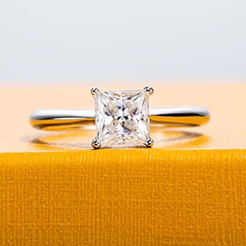 Princess Cut Moissanite Engagement Rings 1.2/2.524cttw D Color VVS1 Clarity Moissanite Diamond 925 Sterling Silver Solitaire Promise Wedding Rings for Women with Certificate2