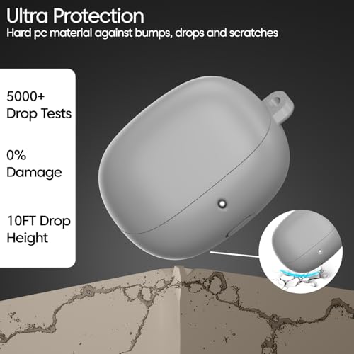 Image of Sounce Soft Silicone Protective Case Cover, Boat Airdopes Plus 311 (2025 Launch) Shockproof, Scratch-Resistant, Dustproof Earbuds Case with Keychain Clip, Easy Portability, (Grey)