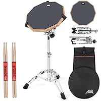 Drum Practice Pad Set AKLOT 12\ Kieselgel Übungspad mit Snare Ständer Rucksack Drumsticks für erwachsene Kinder
