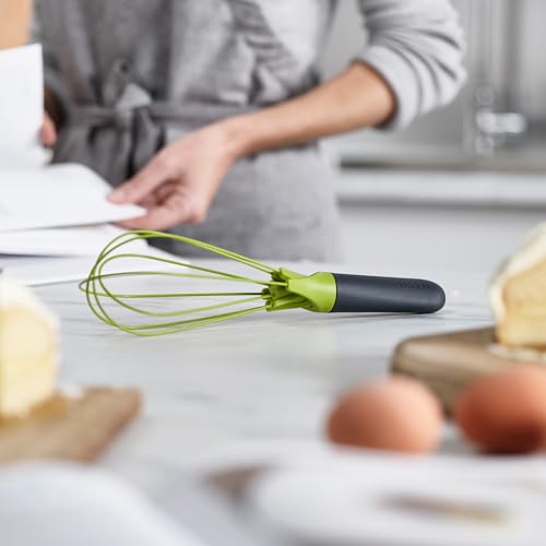 Joseph Joseph Twist Whisk- 2 in 1 - frusta piatta e a palloncino - Adatto per pentole antiaderenti, Silicone, Grigio / Verde - immagine 4