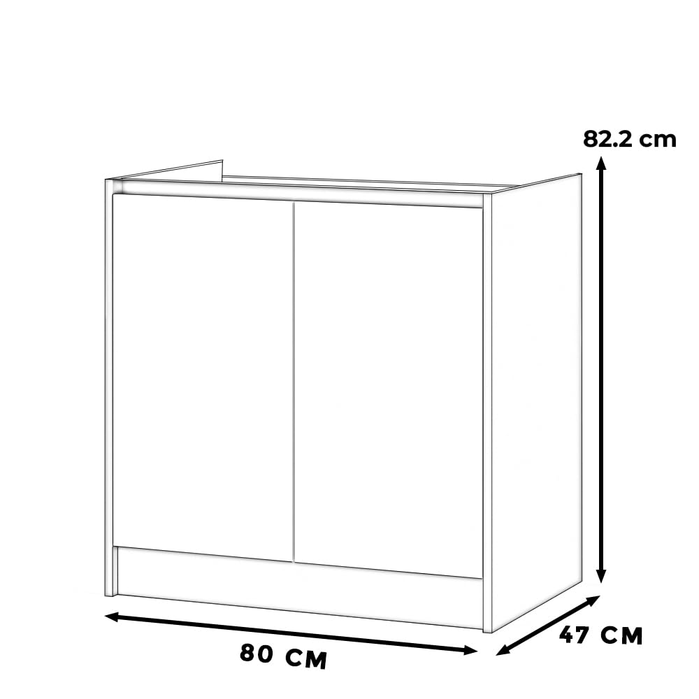 Szafka Kuchenna Stojąca Dolna Pod Zlewozmywak Bella 80cm Szary Biały Mat