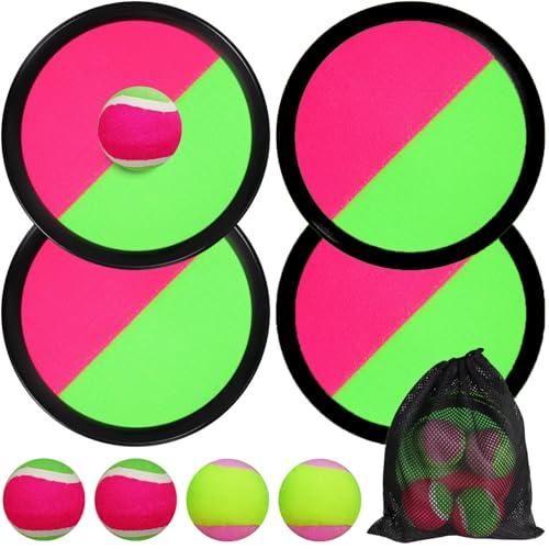 JoiTale Klettballspiel Outdoor Spiele für Kinder Wurfspiel Outdoor Pool Spielzeug Gartenspielzeug Wurf- und Fangspiel Ballspiel Draußen Fangballspiel Klettballspiel für Kinder ab 3 4 5 6