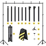 Backdrop Stand 10×8ft (W×H) Adjustable Backdrop Support Ground Kit Photography Photo Shoot Backdrop Stand for Parties with Sandbags, Spring Clips, Carrying Bag - Image 4