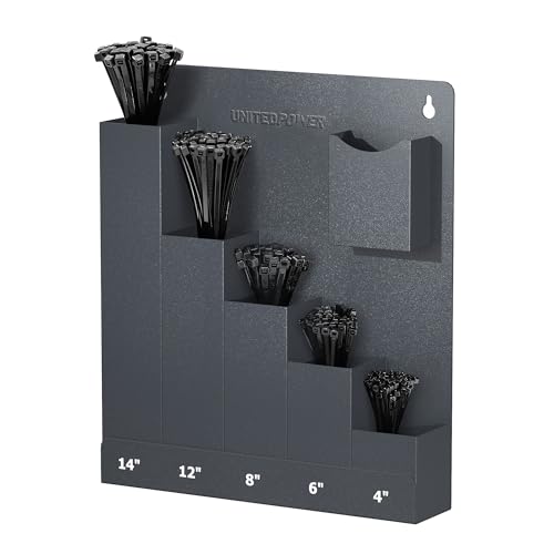 UNITEDPOWER Cable Tie Holder Wall Mount Storage Rack Organizer for Workshop Shed Garage Home Fit Various Lengths Zip Tie