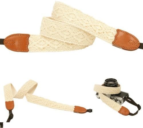Ivory Lace Camera Neck Strap for Film SLR DSLR Rf Digital Canon Best Mod Pretty Vintage Straps (Flower Type)