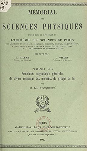 Propriétés magnétiques générales de divers composés des éléments du groupe du fer (French Edition)