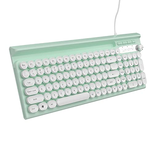 MQSUZA-Wired-Computer-Keyboard-with-Phone-Holder-Office-Keyboard-Cute-Design-for-Windows-PCLaptopDesktop-White-Cyan
