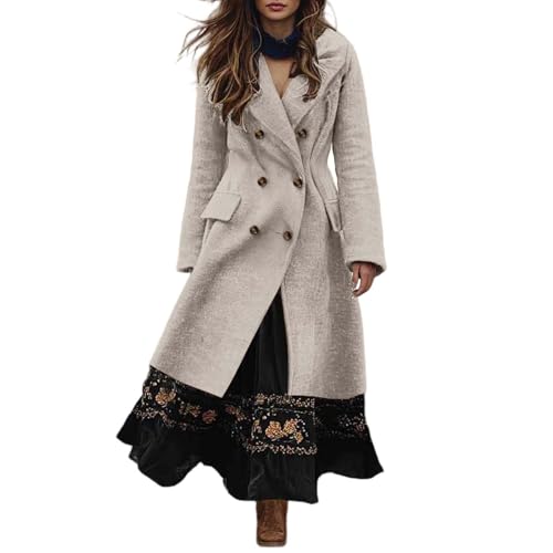 Manteau d'hiver long pour femme chaud veste longue tendance manches longues automne