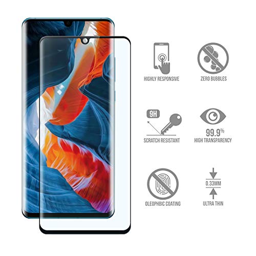 SCL Screen Protector for Huawei P30 Pro, 3D Curved Full Coverage Dot Matrix Tempered Glass Screen Protector (1 Pack) - Image 2