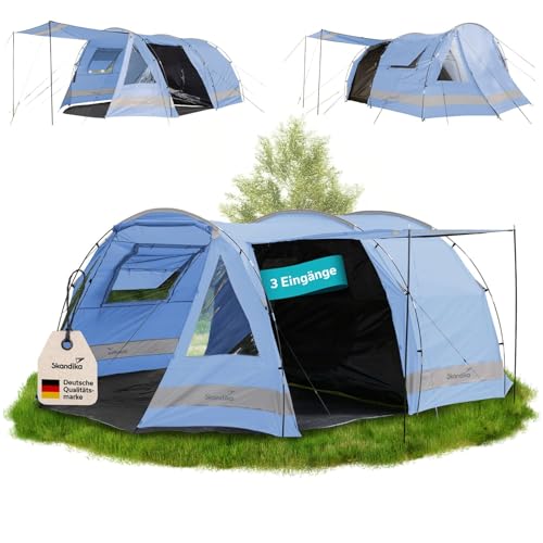 Skandika Kambo Tunnelzelt für 6 Personen | XL Familienzelt für Camping, 2 m Stehhöhe, Dunkle Schlafkabine, wasserdicht, 3000 mm Wassersäule, Sonnendach | großes Campingzelt, Festival Zelt für 6 Mann Skandika Kambo Tunnelzelt für 6 Personen | XL Familienzelt für Camping, 2 m Stehhöhe, Dunkle Schlafkabine, wasserdicht, 3000 mm Wassersäule, Sonnendach | großes Campingzelt, Festival Zelt für 6 Mann