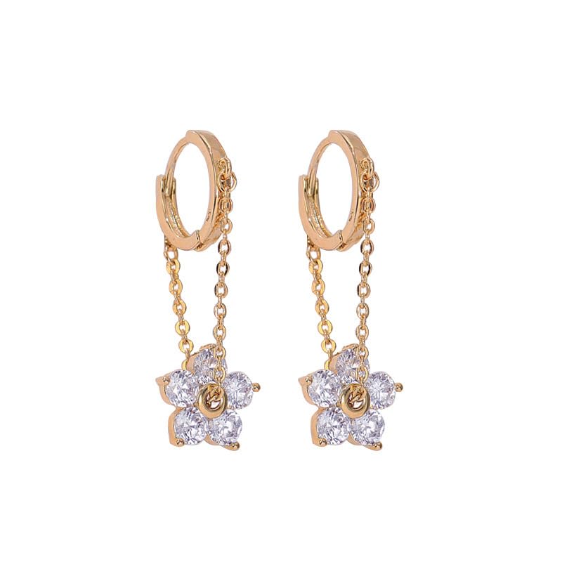 Arzonai chain flower earrings flash diamond earrings for women & girls Metal Earring Set earrings for Women and Girls (B0CXTZTPGS) Amazon Price History, Amazon Price Tracker