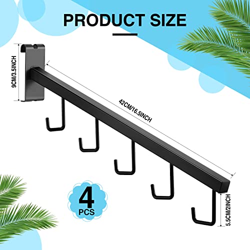 Therwen THERWEN-SLATWALL HANGERS-0257 4 Pcs Gridwall Accessories Metal 5 Hooks Waterfall Hangers 16.5 Inch Square Tubing Straight Arm Gridwall Waterfall Hooks Hangers thumb #1