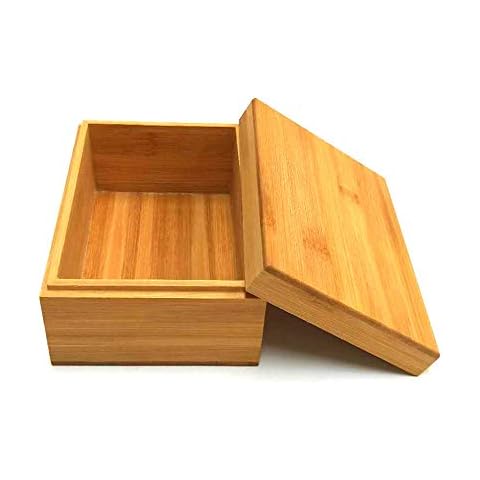 Bambus Holz Aufbewahrungsbox mit Deckel Kombination Natur Himmel und Erde Abdeckung Holzkiste Holzverpackung Geschenkbox Aufbewahrung Teebox Cover