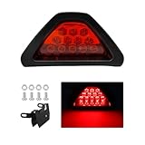 Gasedin F1 Style Brake Light, Triangle Warning Flash with 12 LED, Waterproof F1 Style Triangle Rear Fog/Stop Light for Car, SUV, Truck (Red)