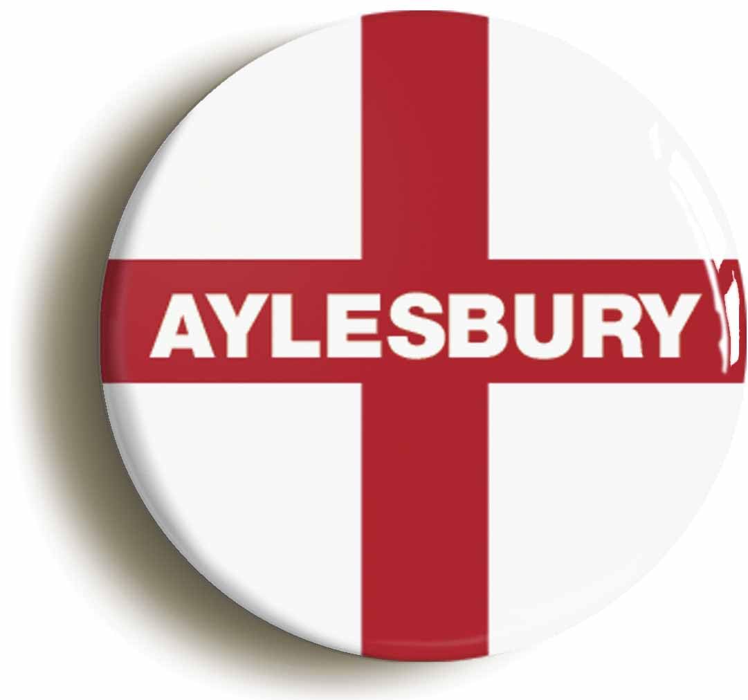 Aylesbury England Flag Fridge Magnet (Circular 2inch / 50mm Diameter)