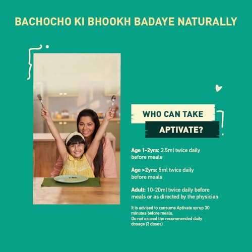 Image of Aptivate 100% Ayurvedic Syrup - Appetite stimulant for children - helps Boost Immunity Naturally - (Pineapple flavour, 175ml)