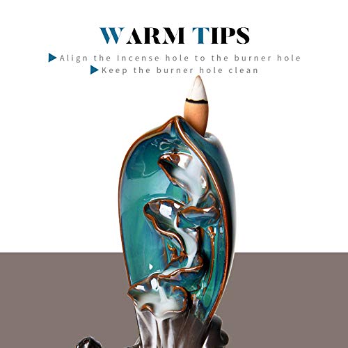 image for Ronlap Lotus Backflow Incense Burner, Ceramic Waterfall Incense Holder