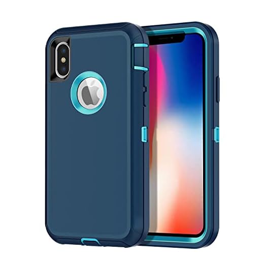 I-HONVA for iPhone Xs Case, iPhone X Case Shockproof Dust/Drop Proof 3-Layer Full Body Protection [Without Screen Protector] Rugged Heavy Duty Durable Cover Case for Apple iPhone Xs/X 5.8, Turquoise
