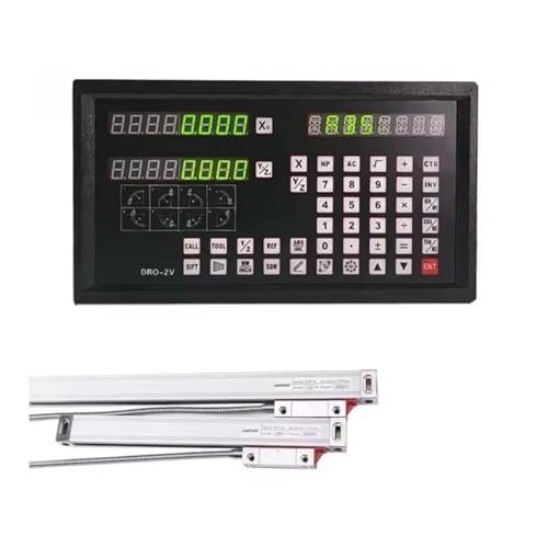 SXYKXYDL Pantalla de Lectura Digital DRO-2V y 2 codificadores de Escala de Vidrio Lineal NTS-M (300 mm - 900 mm)