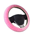 ハンドルカバー 自動車 ステアリングカバー 冬 ウォーム あったか もふもふ ふわモコ 柔らかい ハンドルグリップ 滑り止め 車 軽自動車 汎用 カー用品 おしゃれ カーアクセサリー メンズ レディース 男女兼用 クリスマス プレゼント ピンク