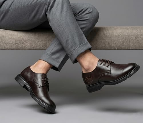 Image of Formal Shoe for Men | Lace-Up Patent Leather Shine Textured Print Pointed Toe Business & Casual Wear | Stylish Design with Comfortable Fit Craftsmanship for Office, Wedding, Party & Daily Use All-Day Support for Boys