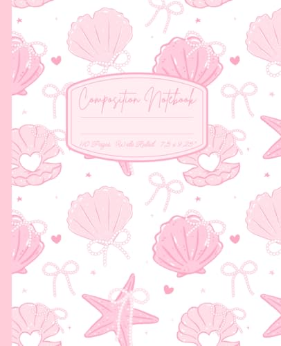 Super Cute Coastal Granddaughter Coquette Aesthetic Pastel Pink & White Bows Wide Ruled Composition Notebook: Girly Journal, Preppy Heart Lover Stuff, ... Perfect Gift for Girls, Teens, Woman image 2