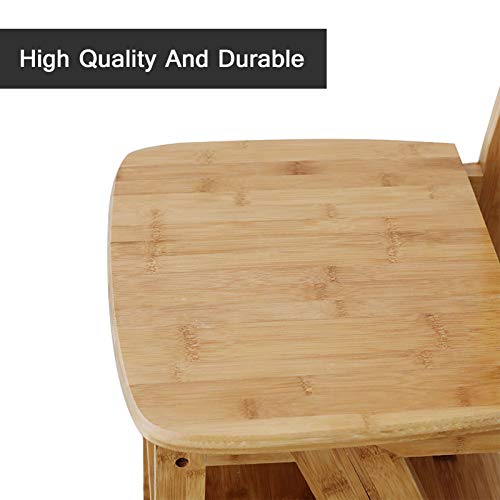 Escabeau 4 étapes pliant en bois qui se transforme en chaise design - 4