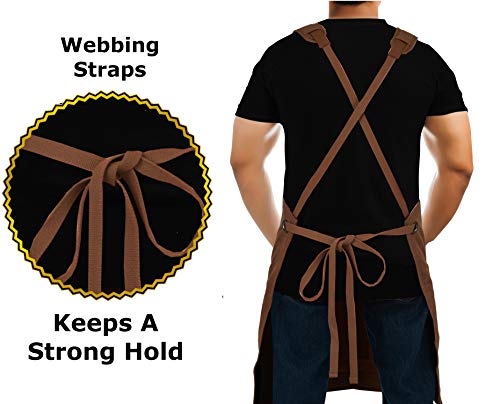 Premium Rhino - Heavy Duty Waxed Canvas Work Apron - Brown #TOP2