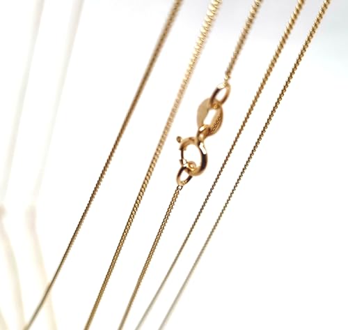 Markylis - Solid Italian 9ct Yellow Gold Fine Curb Link Style Chain Jewellery Necklace for Women and Ladies - Long Length - 0.8mm - 24inch - 24" - Image 7