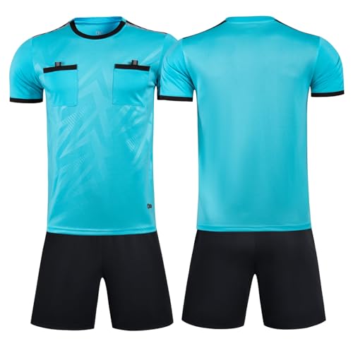Breathable Quick - Dry Soccer Referee Uniform – Ideal for All Ages, Adults & Kids (Blue, XL)
