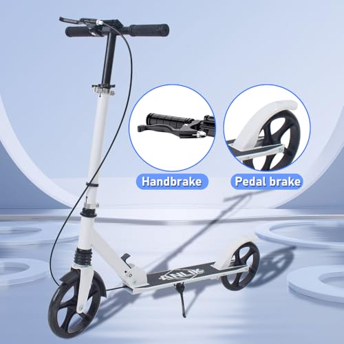 ANLIK Kick Scooter for Ages 6+ Kids, Teens & Adults - Foldable, Non-Slip PU Wheels, 4 Adjustable Levels, Max Load 330 LBS, Smooth Ride Everywhere (White) by ANLIK - Image 4