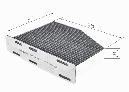 Miniatura 2 de Bosch R2597 Filtro De Habitáculo De Carbón Activo - Filtro De Repuesto Contra Olores Desagradables, Polen Y Polvo, Para Un Aire Más Limpio En El Vehículo