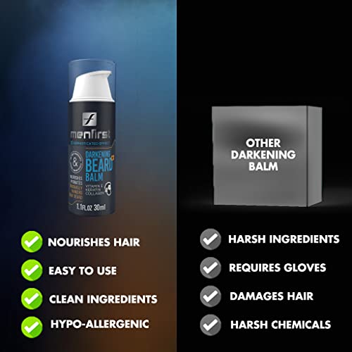 Menfirst Darkening Beard Balm, Leave-In Conditioner Cream For Men, Gradually Darkens White And Grey Hair While Nourishing And Styling Your Beard And Stubble #TOP3