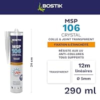 Bostik 30601522 Mastic Collage et d'étanchéité transparent MS106 Beschichtet, durchsichtig, 1 cartouche de 290 ml – Ansicht 2