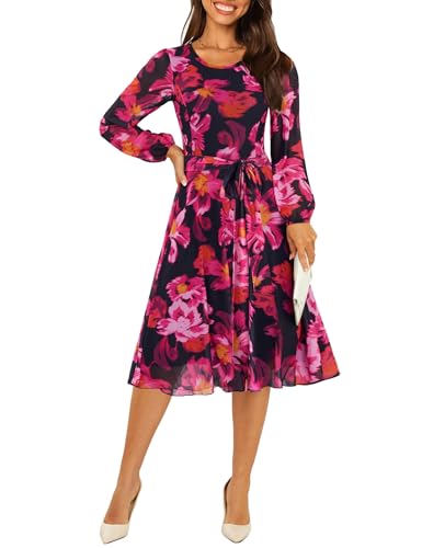 Zattcas Long Sleeve Fall Floral Dress for Women Wedding Guest