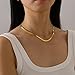 Mauzew Dainty Chain Necklace for Women 18K Gold Plated Herringbone Chain Necklace Delicate Flat Snake Chain Necklace Layering Necklaces Everyday Jewelry