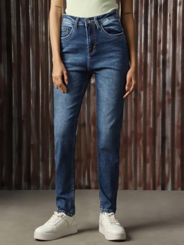 Image of High Star Women Cotton Washed Skinny fit High-Rise Casual Jeans
