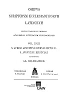 Augustinus Epistulae: Praefatio Et Indices 3700174543 Book Cover