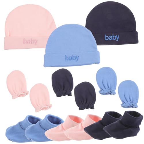 3Sets Hat and Mittens Soft Comfortable Beanie and Socks for Boys for Everyday Wear