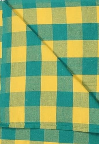 Image of Hornbill Enterprises 100% Pure Cotton Blanket /Single Size Solapur Cotton Chaddar /Bedsheet /Reversible Blanket for Daily use (60x90 inches) Set of 1 (Yellow Green)