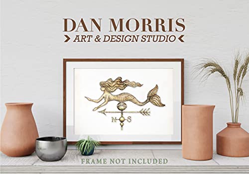 Mermaid Weathervane Watercolor Art Print By Dan Morris #TOP3