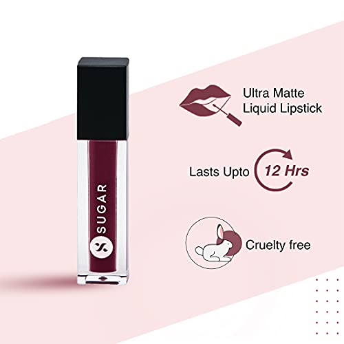 Image of SUGAR Cosmetics Smudge Me Not Liquid Lipsticks for Women | Transferproof & Waterproof | Lasts 12+ Hours | Matte Lipstick | 1.1ml - 17 Fiery Berry