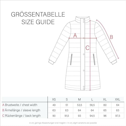 Navahoo Papaya Damen Winter Jacke Steppjacke Mantel Parka gesteppt warm B374 [B374-Papaya-Gelb-Gr.S]